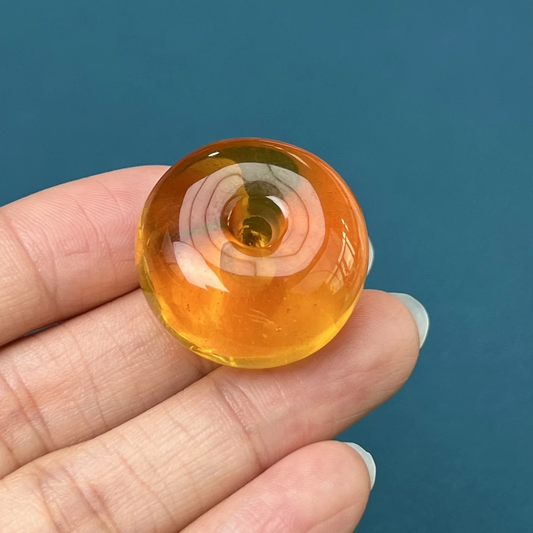 Y5143天然原矿蜜蜡 金绞蜜平安扣 25.4*14mm抖音基地质检发货