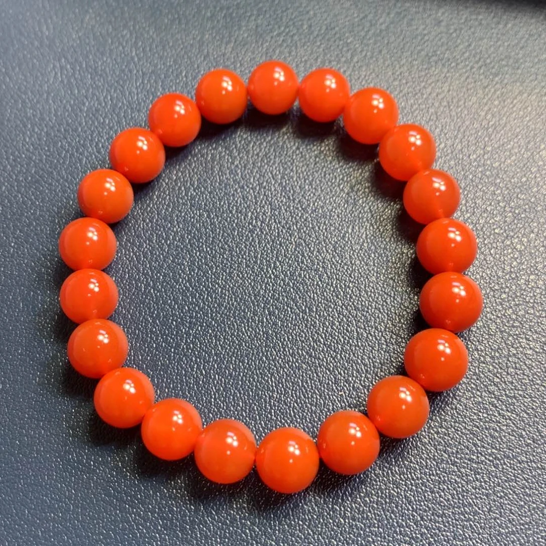 南红玛瑙9➕圆珠手串未镶嵌保山原矿南红