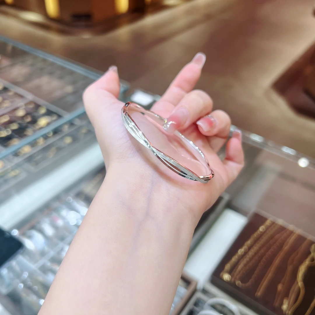 足银手镯 足银999莫比乌斯CNC交织闭口手镯时尚气质轻奢小众实心