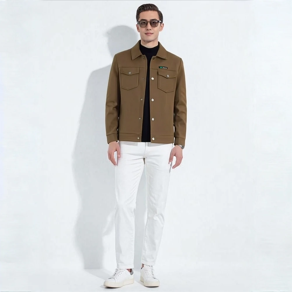 F200-F399【直播专用链接】泉哥09 男士翻领夹克休闲春秋季修身潮流