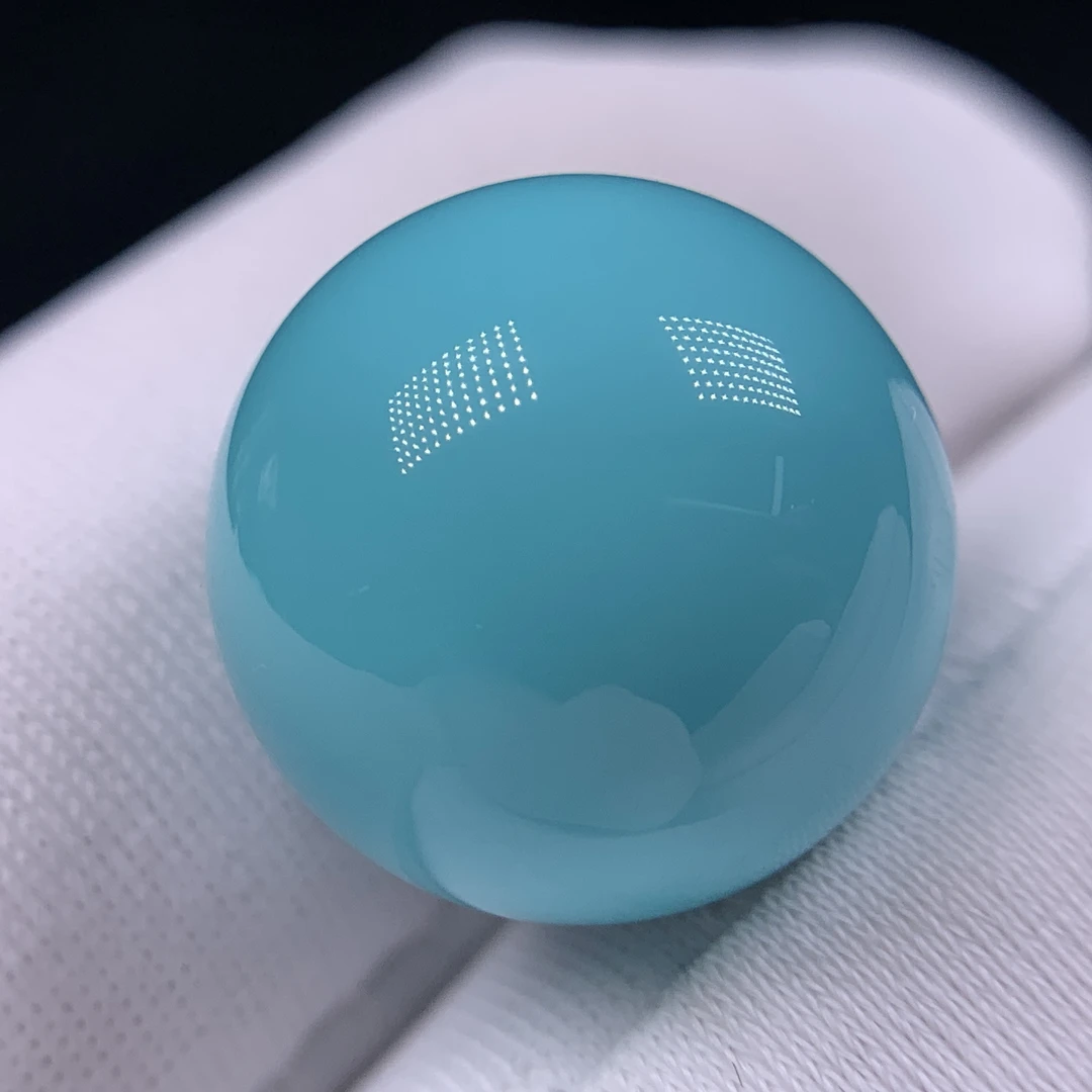 高瓷蓝圆珠湖北天然原矿绿松石全品无暇14mm玉化圆形蓝色手工