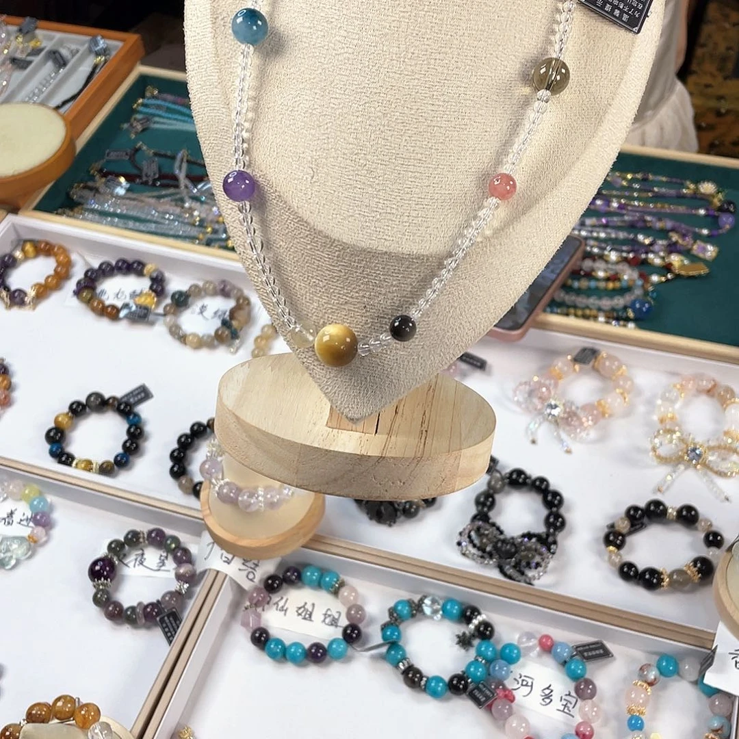 水晶手链银S925镀金镶嵌