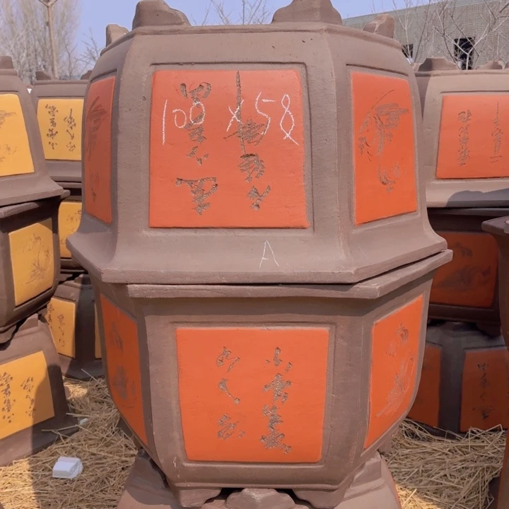 红陶紫砂花盆10058