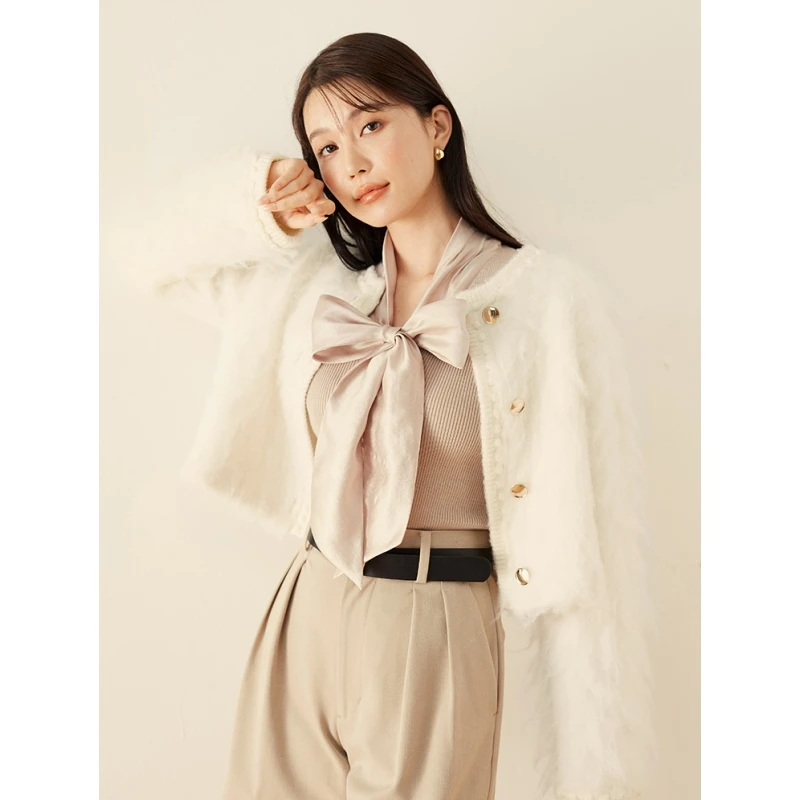 【DD外贸】 秋冬上新 S 短款时尚百搭温柔气质小香风外套