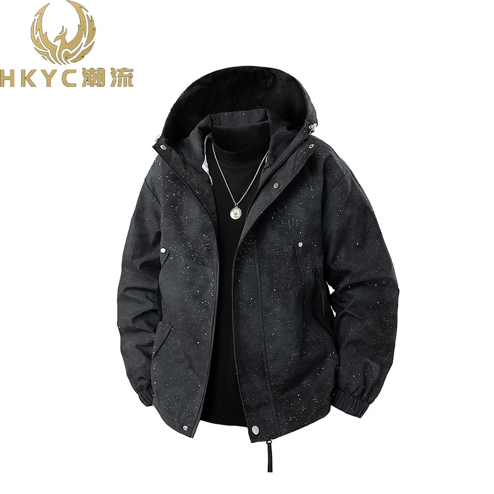 HKYC满天星外套男春秋季2025新款宽松胖子加肥加大休闲男款夹克
