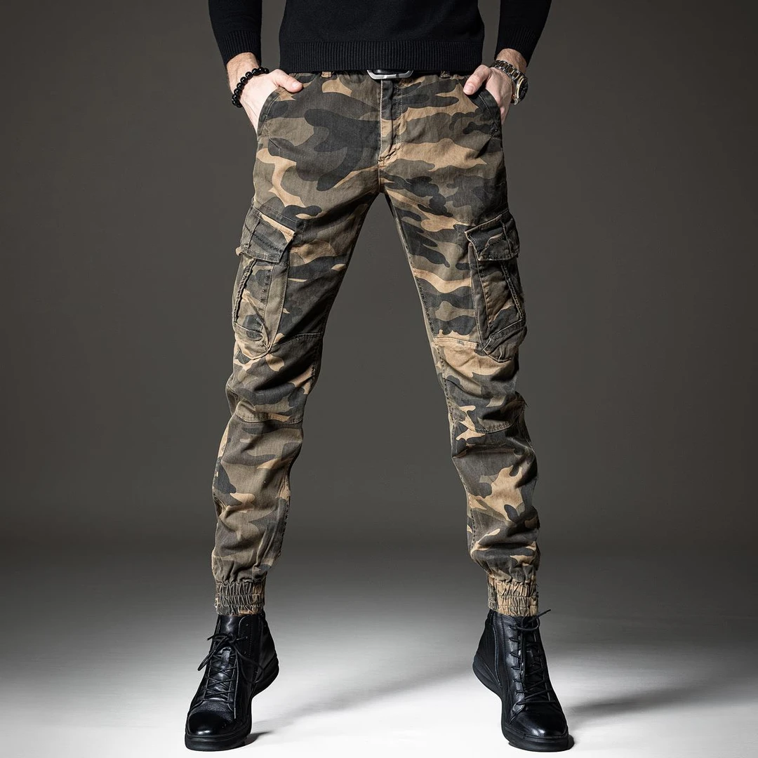 杜拉妮2025秋冬迷彩工装裤男战术束脚户外耐磨秋男士伞兵休闲裤子