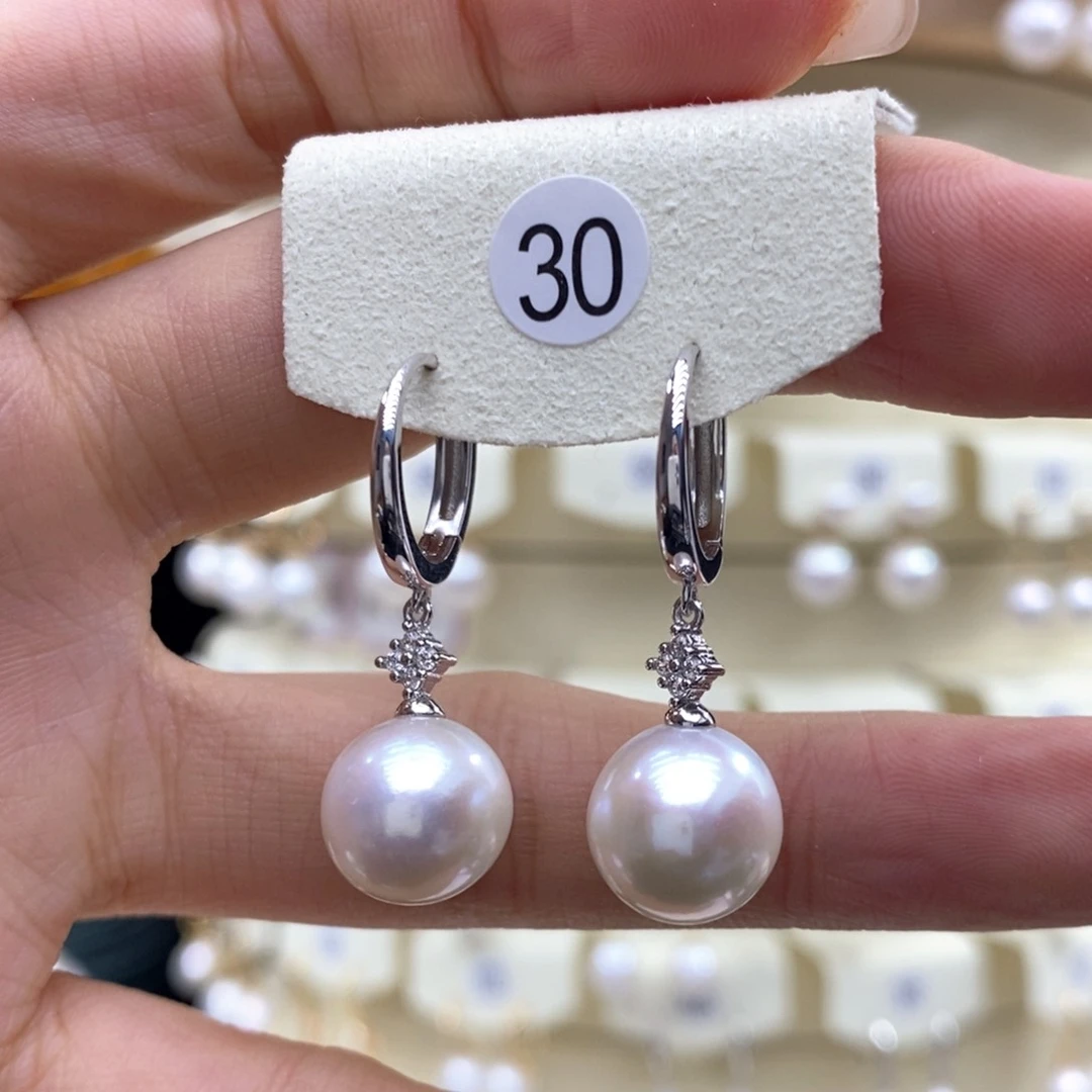淡水珍珠耳饰银S925镶嵌
