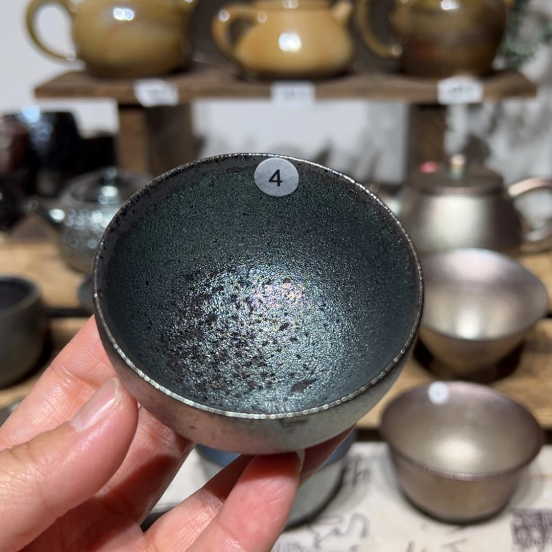 壶浮*建水紫陶紫泥柴烧杯