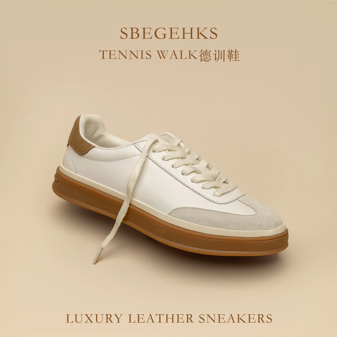 新款秋冬男女真皮头层牛皮德训鞋板鞋男士鞋子男款轻奢休闲鞋男鞋