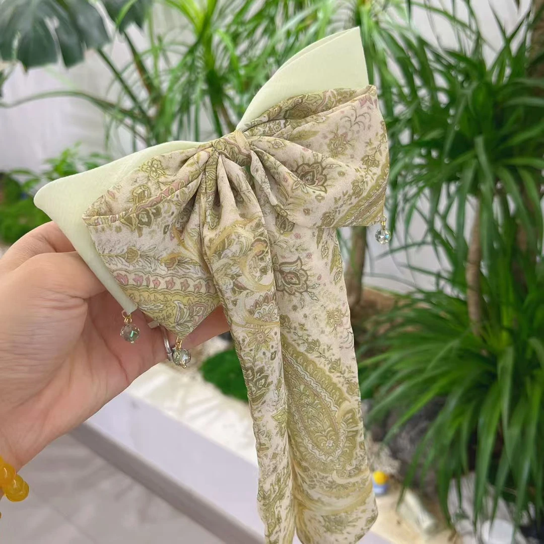 FUXI/福熙【一鹿生花】系列新款精品国风蝴蝶结长飘十公分弹夹1328