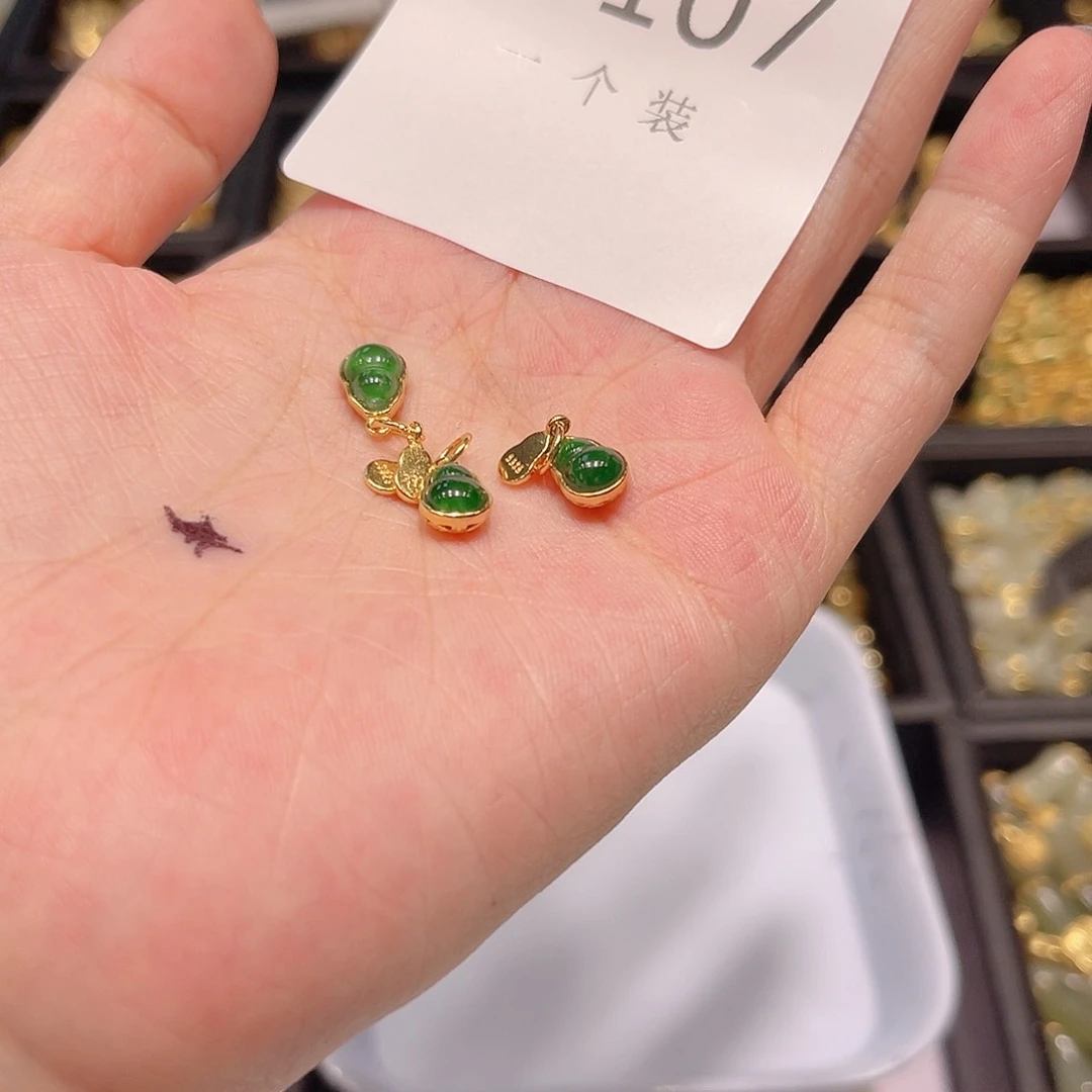 水晶珠宝半成品银S925镀金镶嵌107 。