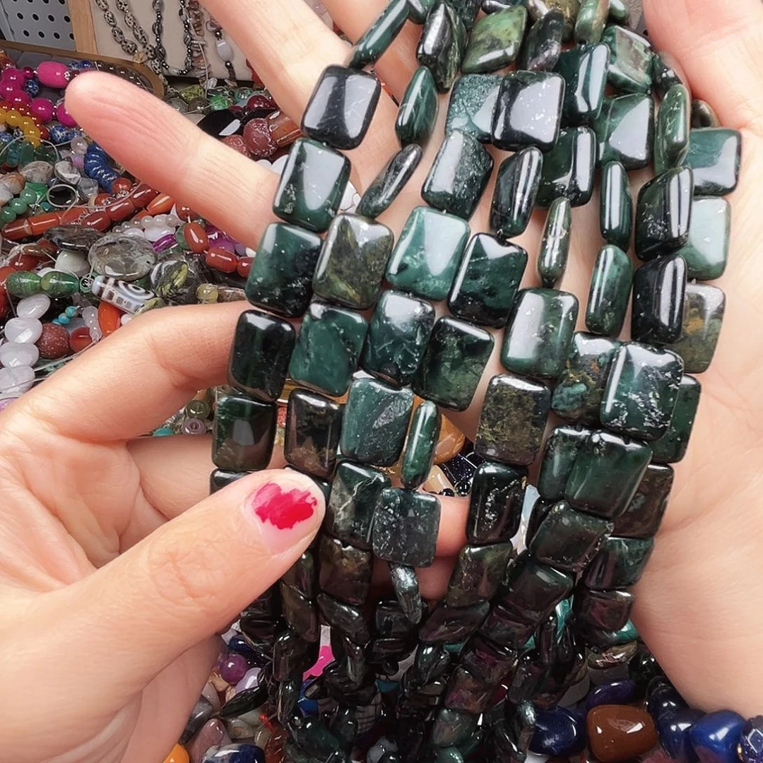 玛瑙/玉髓未镶嵌珠宝半成品墨玉12*14