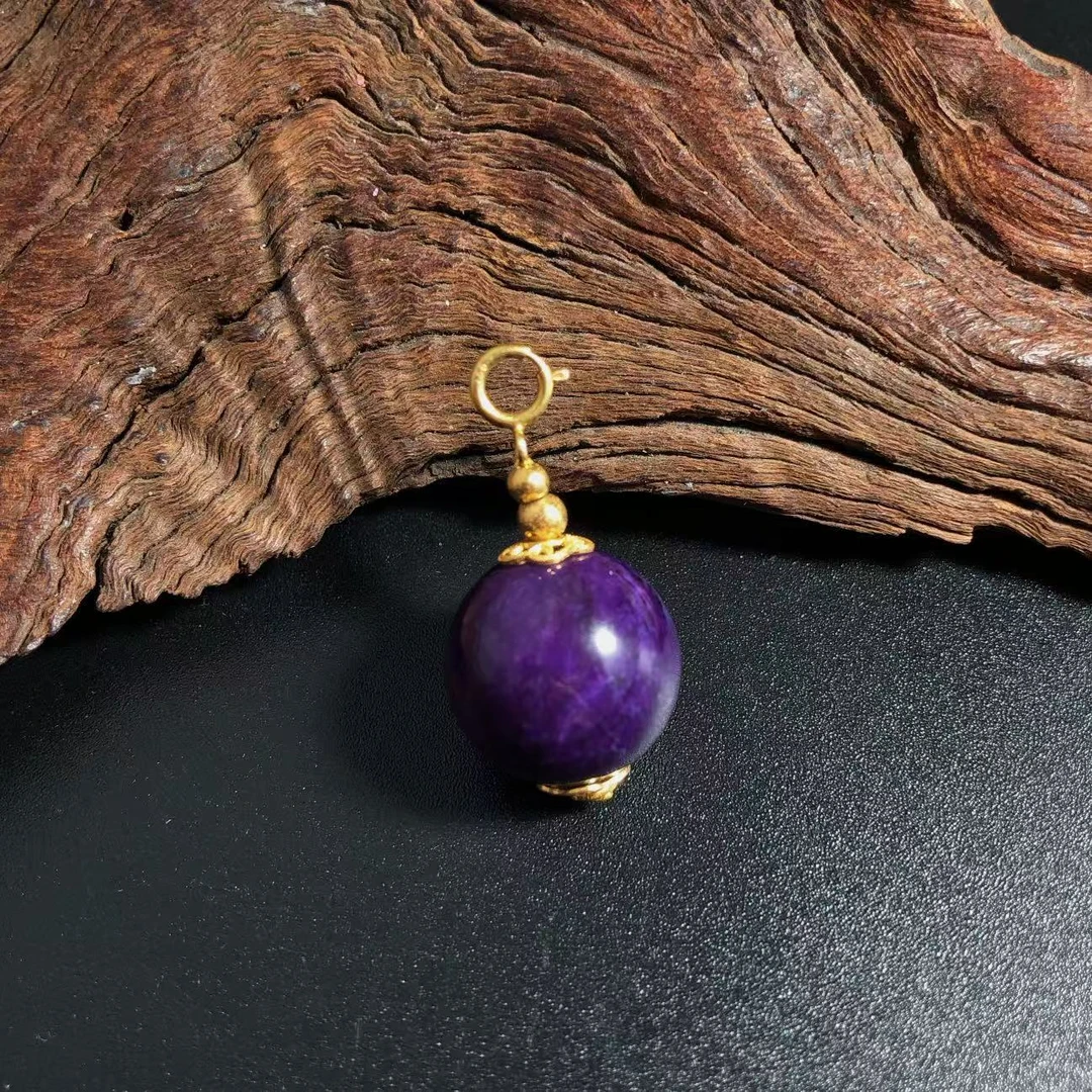 【圣芭黎】天然舒俱来吊坠大圆珠帝王紫14-D1496多样性发一