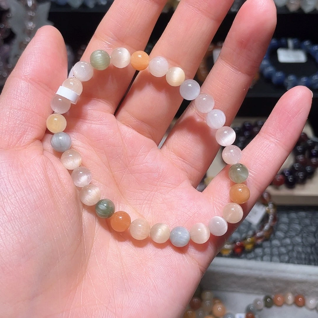 水晶手链未镶嵌兔毛手链，晶体通透