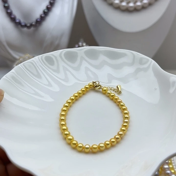 手链银S925镶嵌淡水珍珠