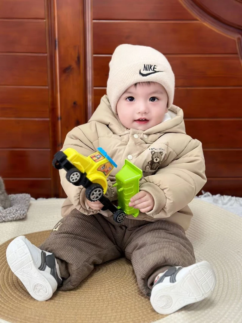 卡通风A类恒温棉服婴儿加厚儿童卡通厚款男宝宝棉服童装加绒冬季