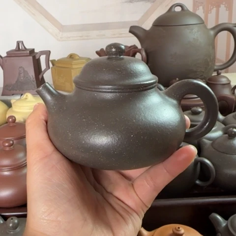 紫砂茶壶梨皮天青200cc