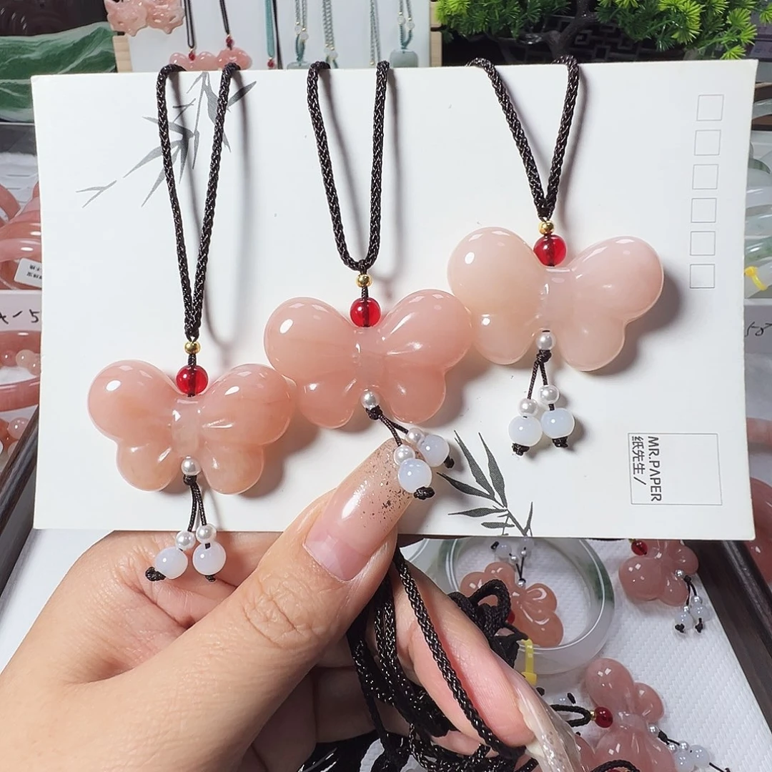 石英质玉未镶嵌手镯蝴蝶吊坠/毛衣链