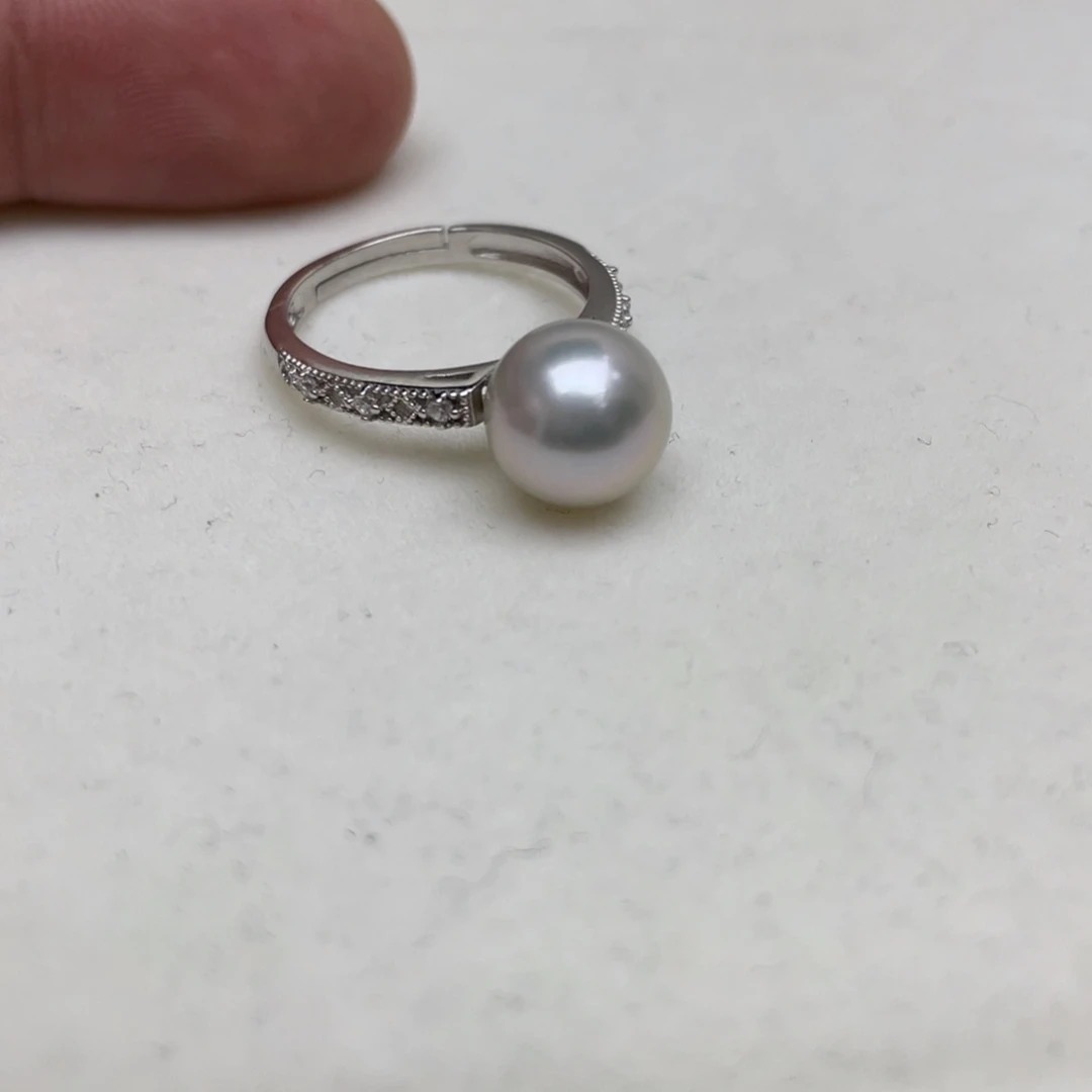 海水珍珠银S925镶嵌戒指