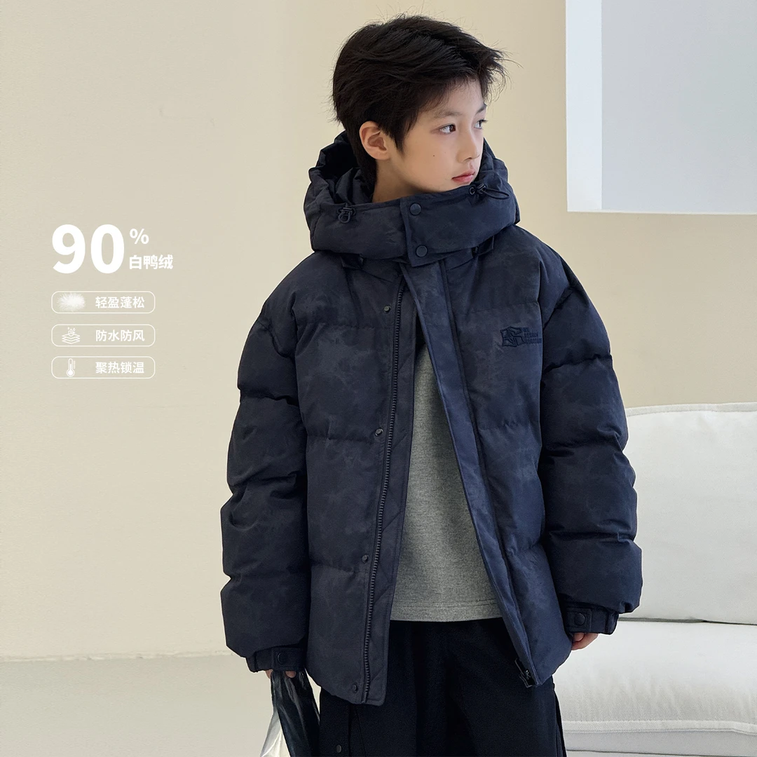 1.2号新品 儿童羽绒服男童冬装帅气潮流保暖加厚白鸭绒外套AB5880