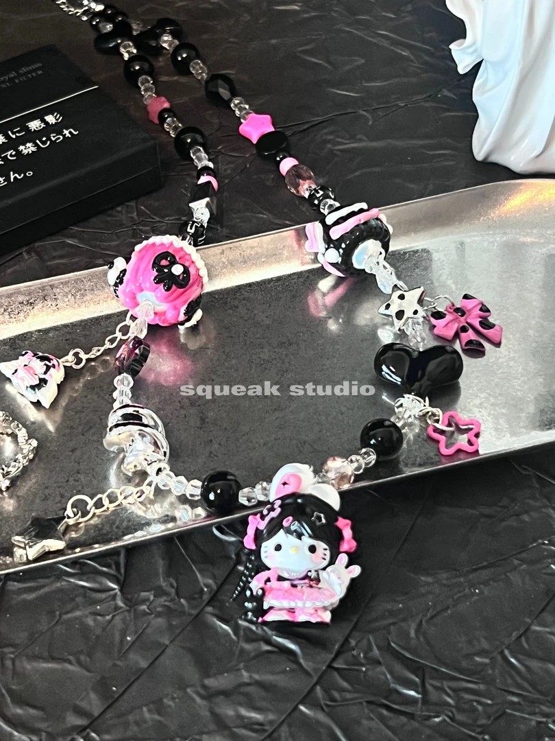 合金吊坠 Beads项链串珠卡通设计多巴胺