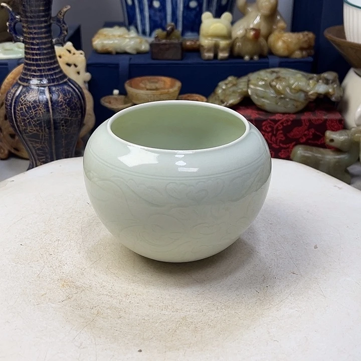 乙***牛摆件湖田窑影青笔洗摆件1