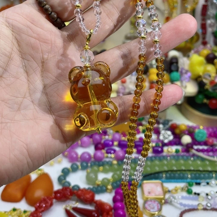 23号设计款雕刻小熊项链