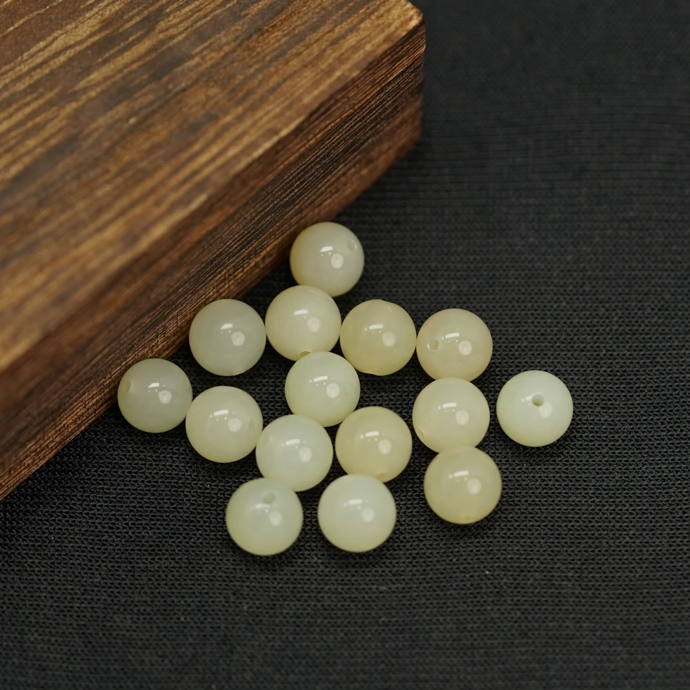 【发2颗】7.5MM+ 和田玉散珠DIY文玩珠宝HTY21