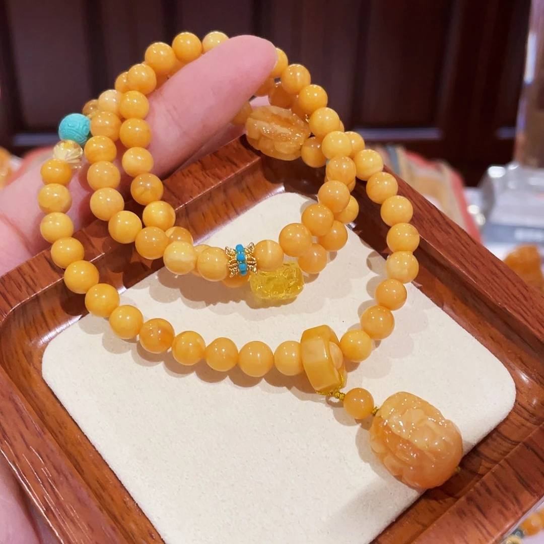 未镶嵌蜜蜡手链手串