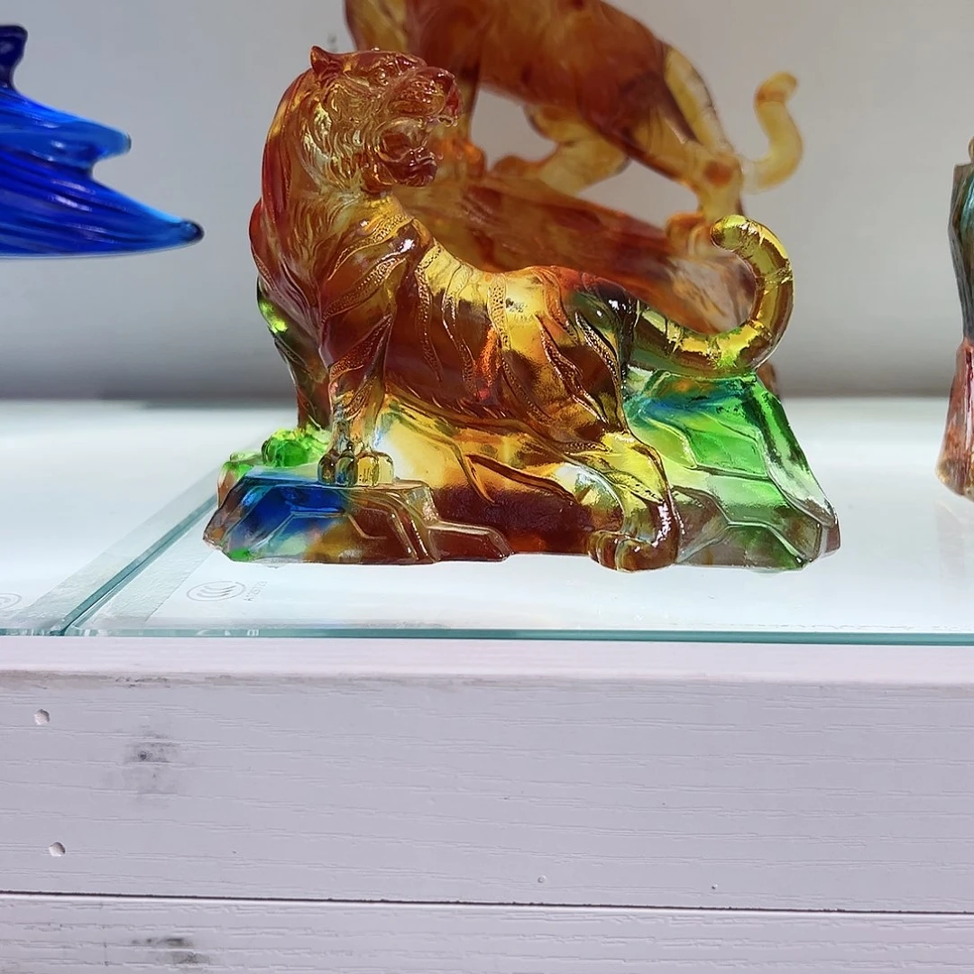 【闪购商品】琉璃手工艺品虎啸山林小号