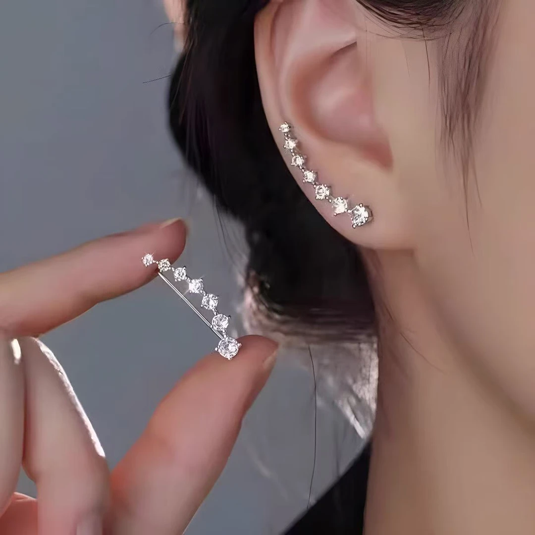 合金耳饰 耳钉女2025爆款轻奢高级感耳钉设计感耳骨夹气质耳饰