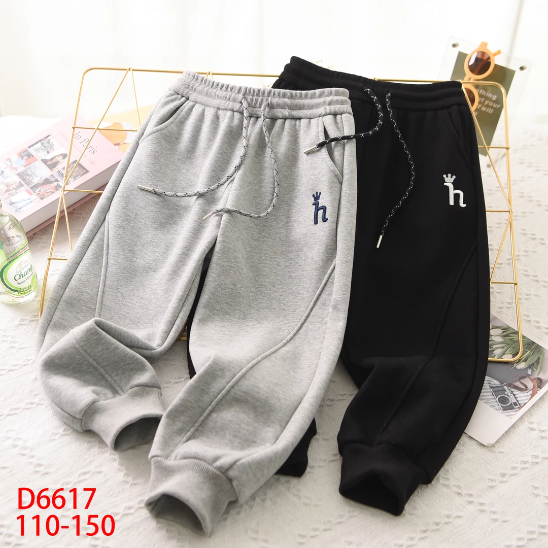 冬款青仓！儿童刺绣加绒休闲卫裤D6617
