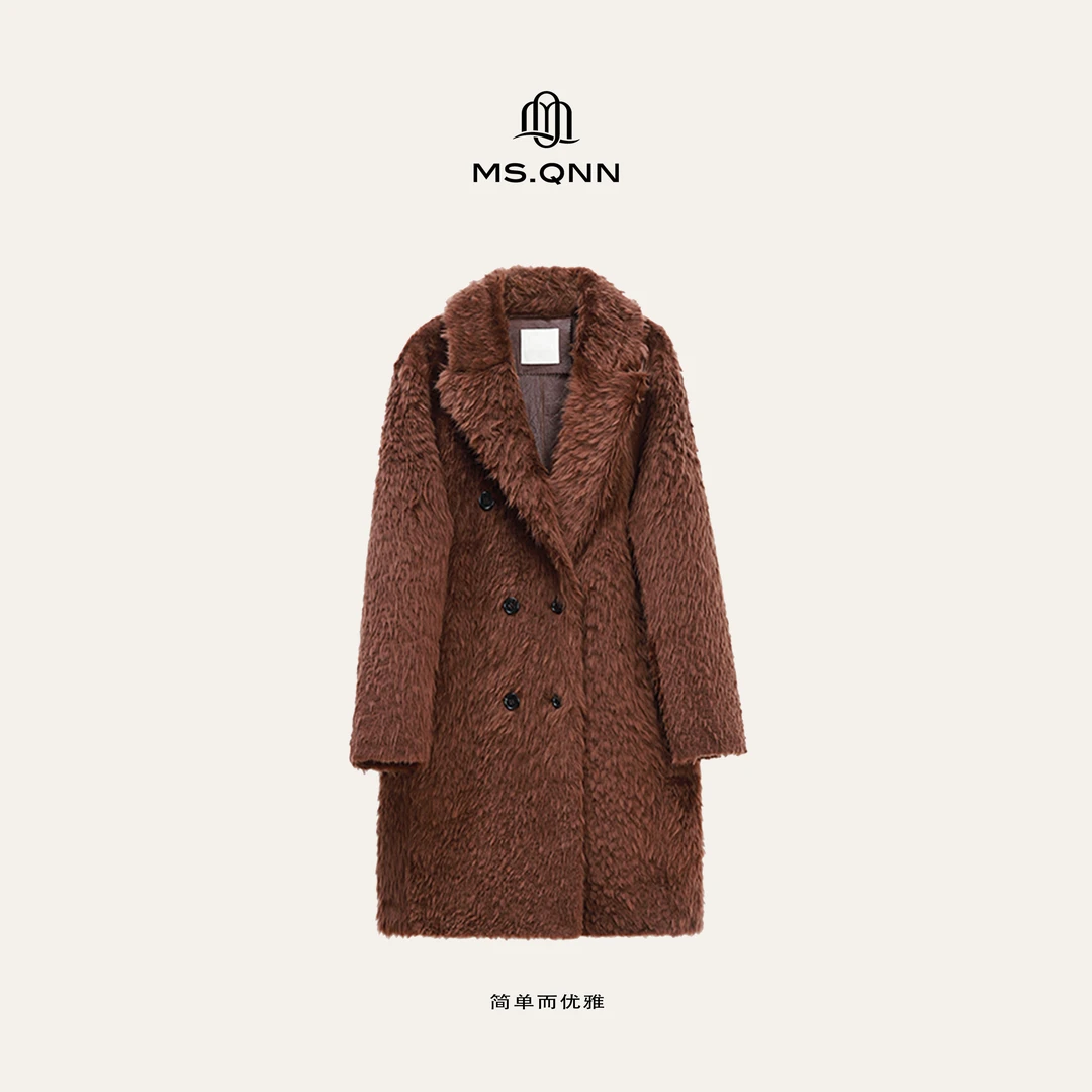 Ms.Qnn"冰岛大卷"长袖绵羊皮毛一体大衣羊羔毛皮草 83C530 Q姐