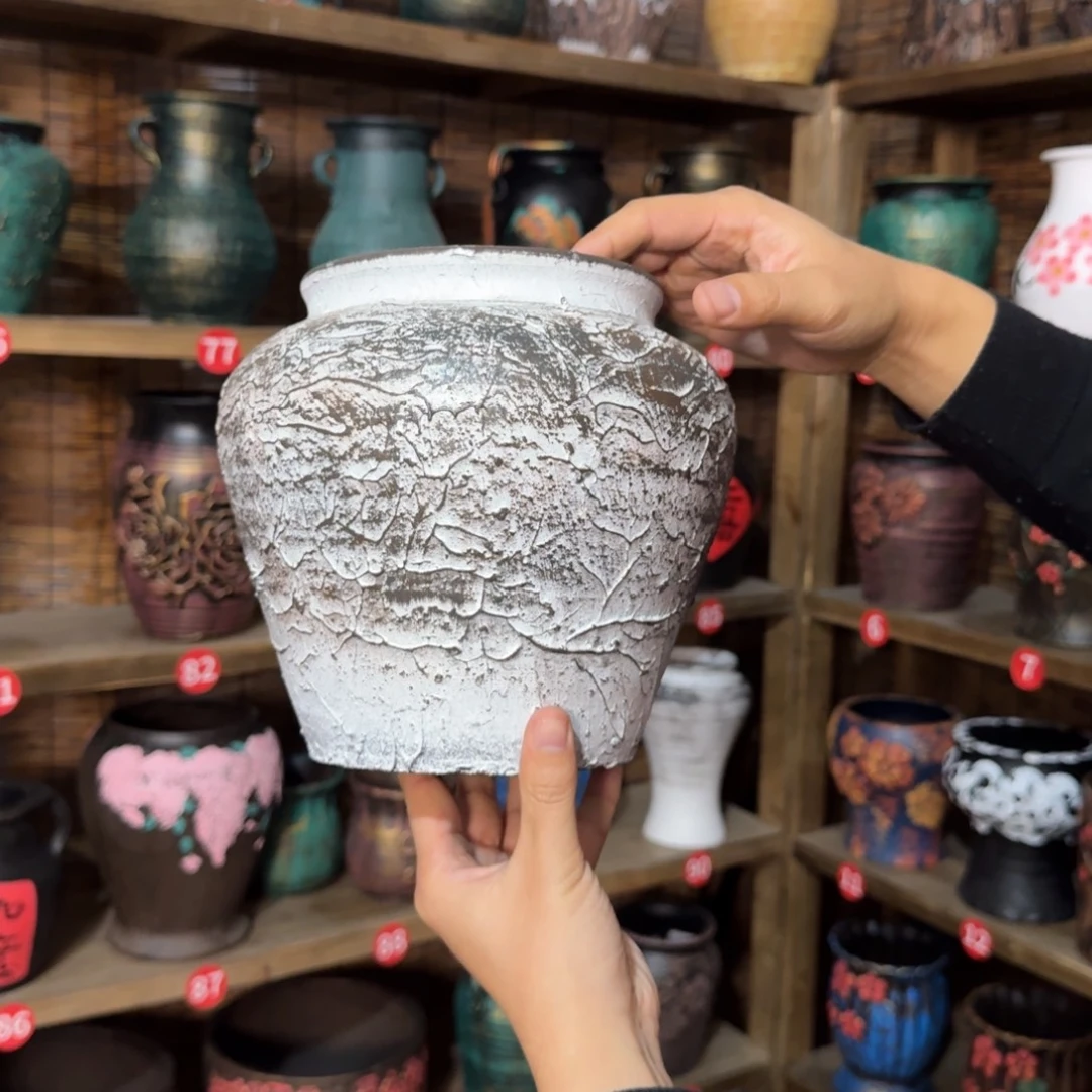 带孔高端浮雕花盆尺寸高20-15