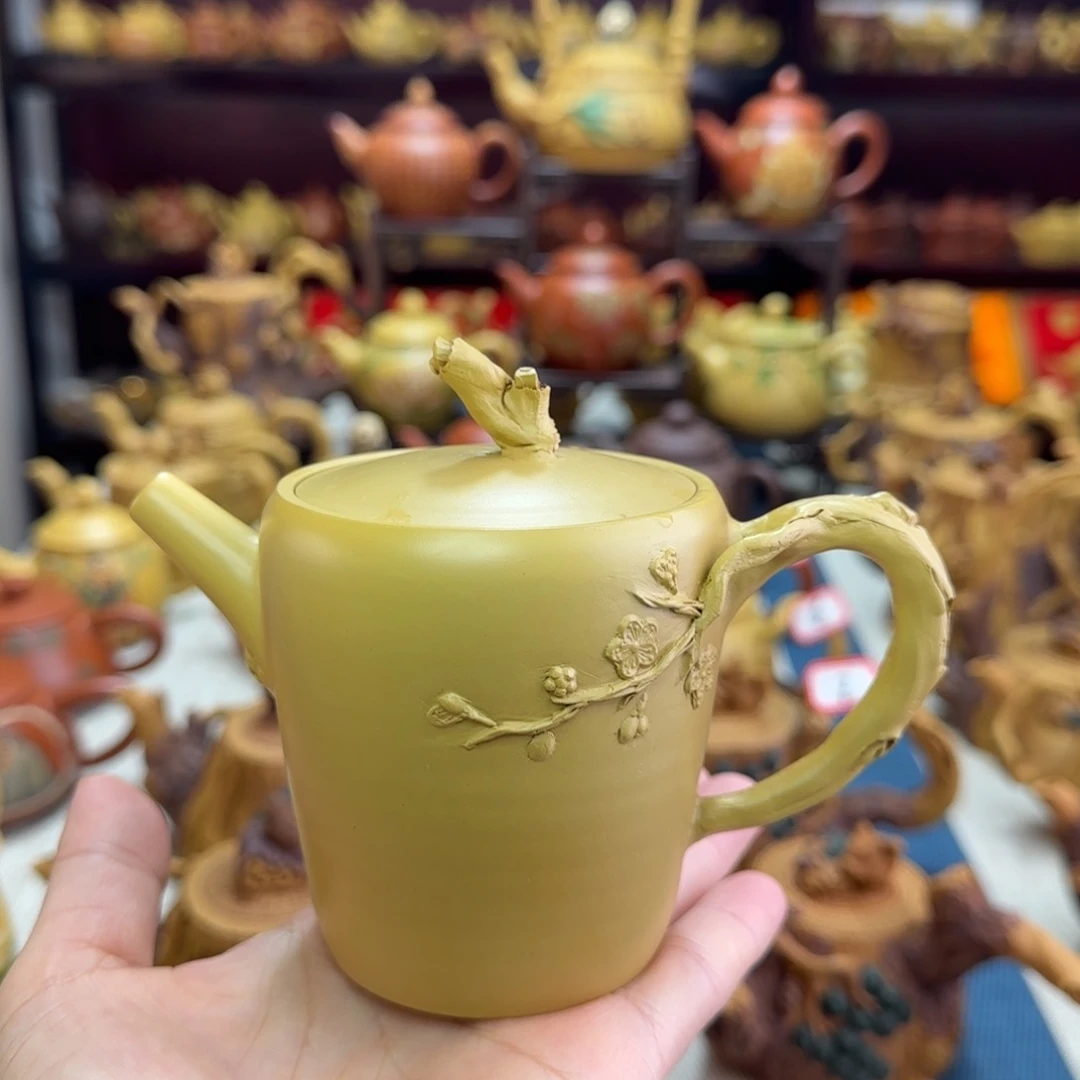 茶壶紫砂黄段仿木