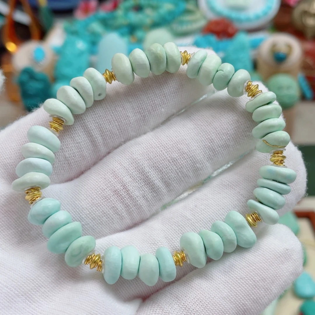 绿松石18K金镶嵌珠宝奇石