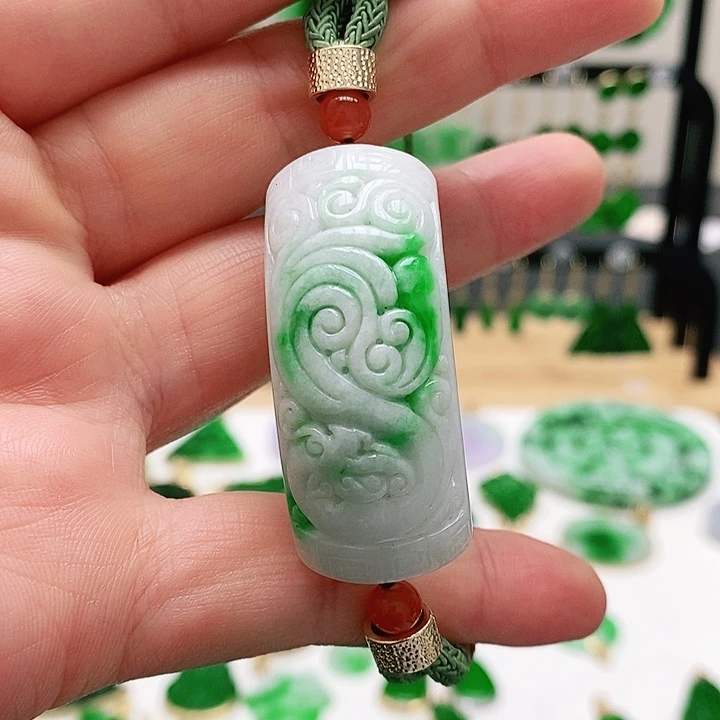 森***暖翡翠未镶嵌耳饰挂件