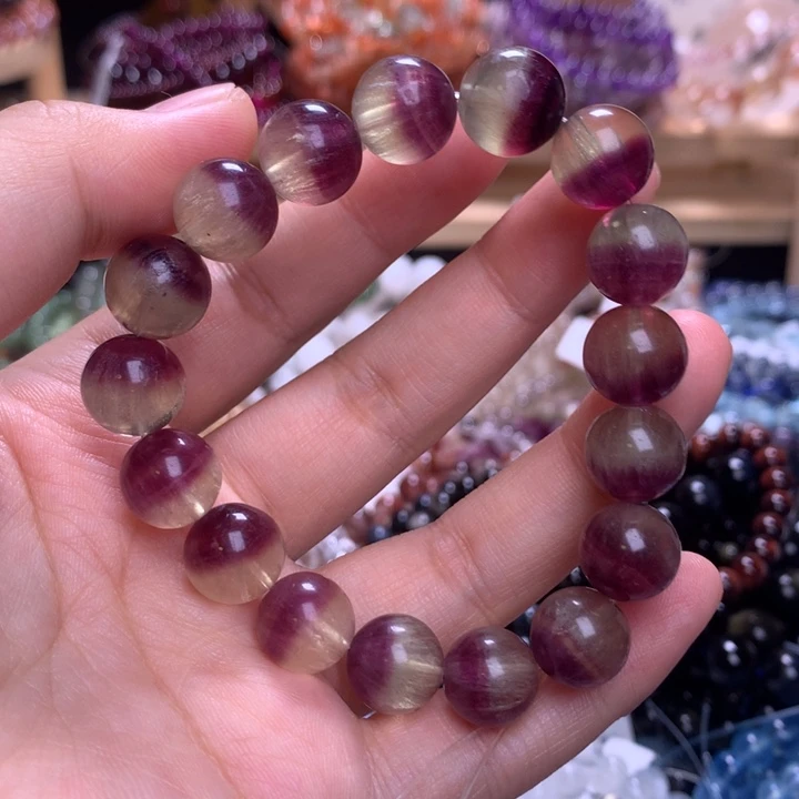 未镶嵌手串水晶11.6紫萤石聚宝盆