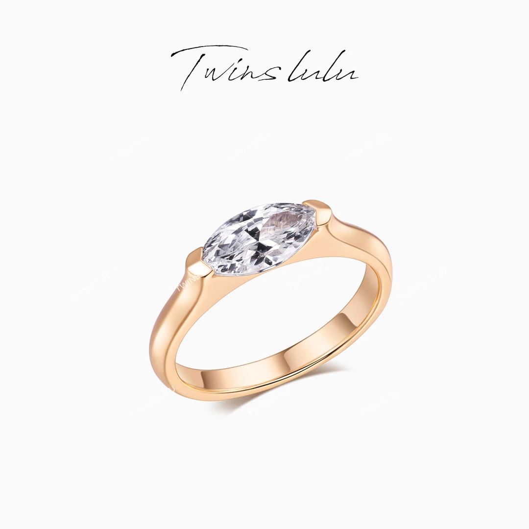 925银合成锆石戒指 TWINS LULU 轻奢首饰极简水滴戒指女TSS7627