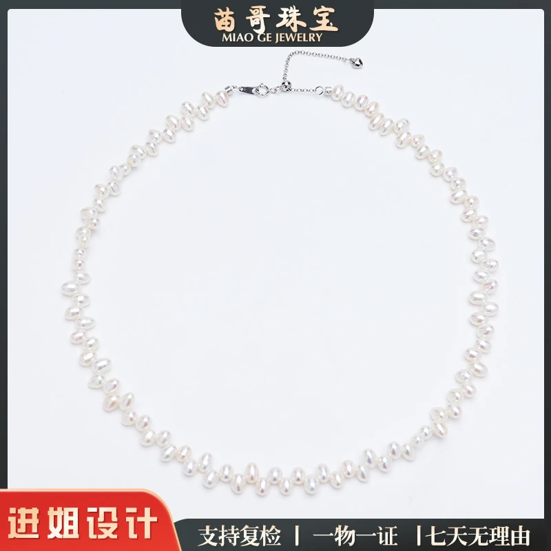 淡水珍珠白珠花链（s925）时尚百搭仙女