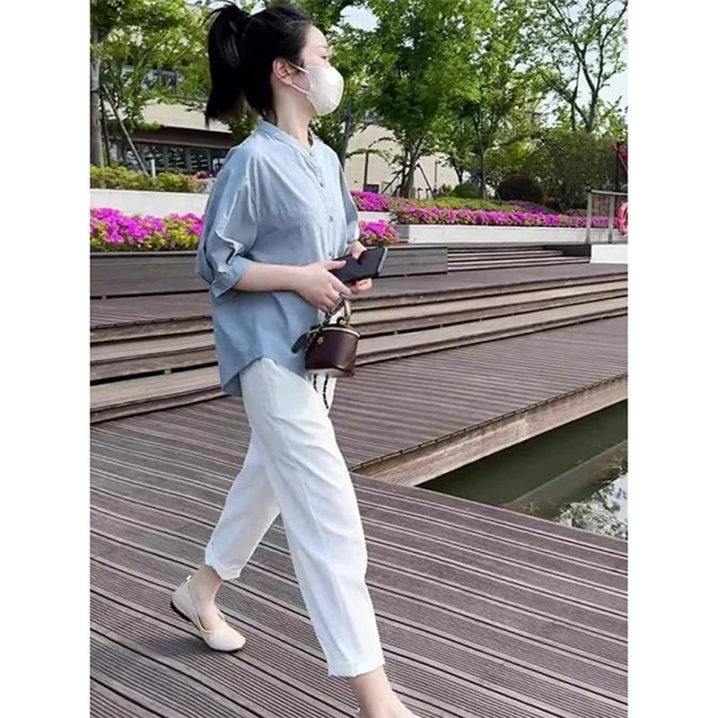 香朵儿时尚通勤简约百搭休闲裤女2025年夏季新款纯色宽松裤子女潮