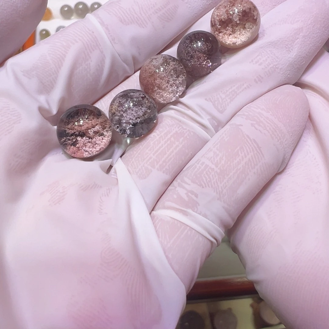 水晶粉幽灵单珠9/10mm定制不退换未镶嵌R****n