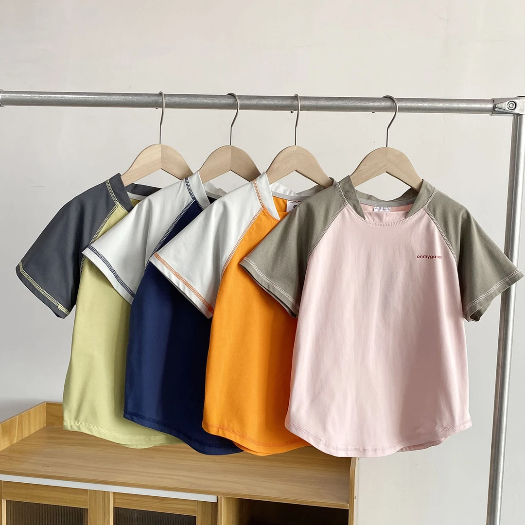 【爱笑的样子】儿童25年春夏新品舒适百搭圆领弧度摆T恤短袖