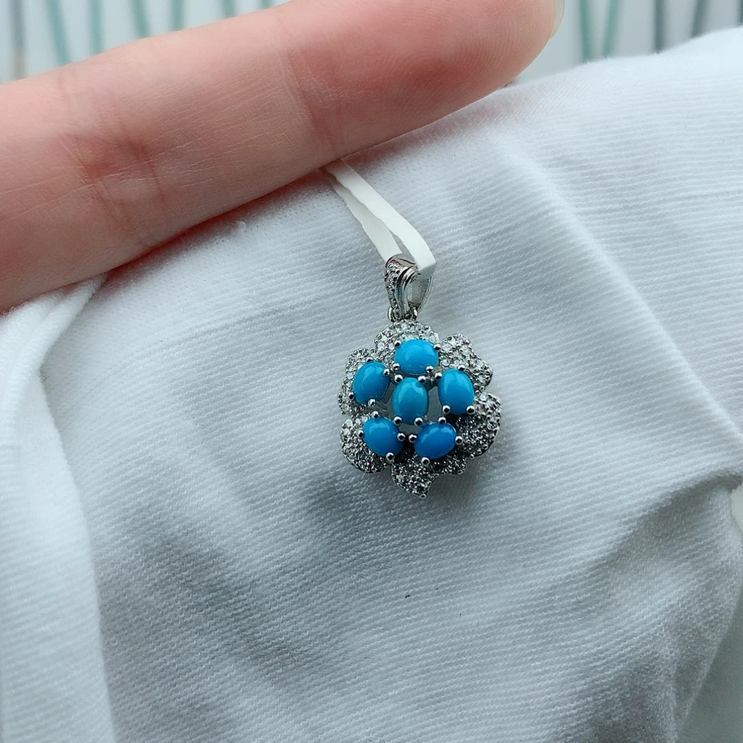 绿松石银S925镶嵌珠宝奇石