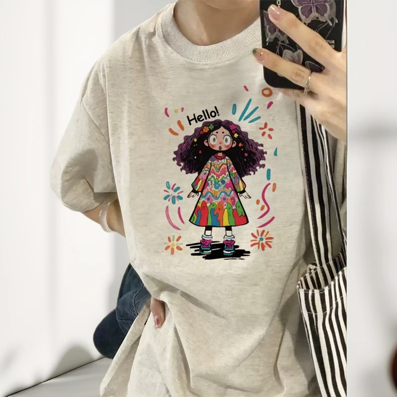 国潮打底宽松纯棉质感短袖t恤女夏季美式复古高级感别致漂亮上衣