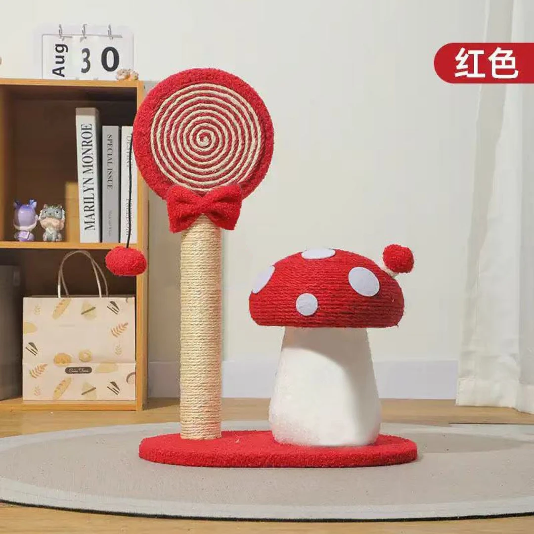 剑麻猫抓板不掉屑蘑菇猫抓柱沙发保护防猫抓小型猫爬架