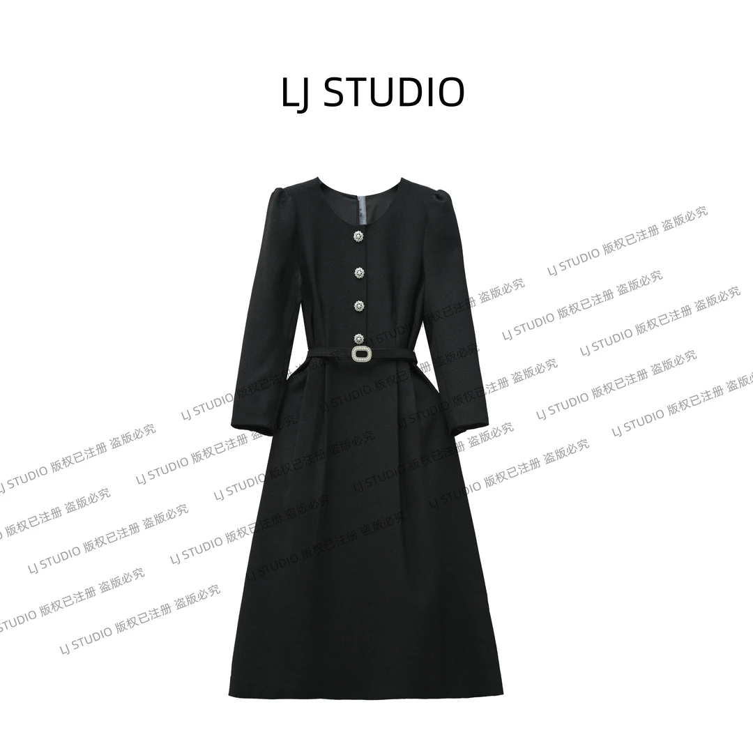 《13号单单》早秋小香连衣裙新款时尚女士长裙高定成衣LJ0049