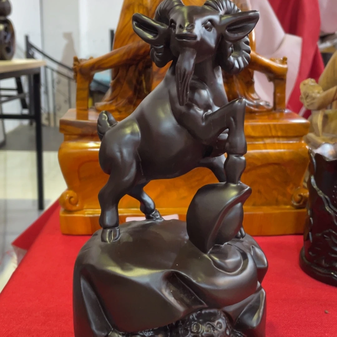 小***哥风车木（黑檀木）羊摆件