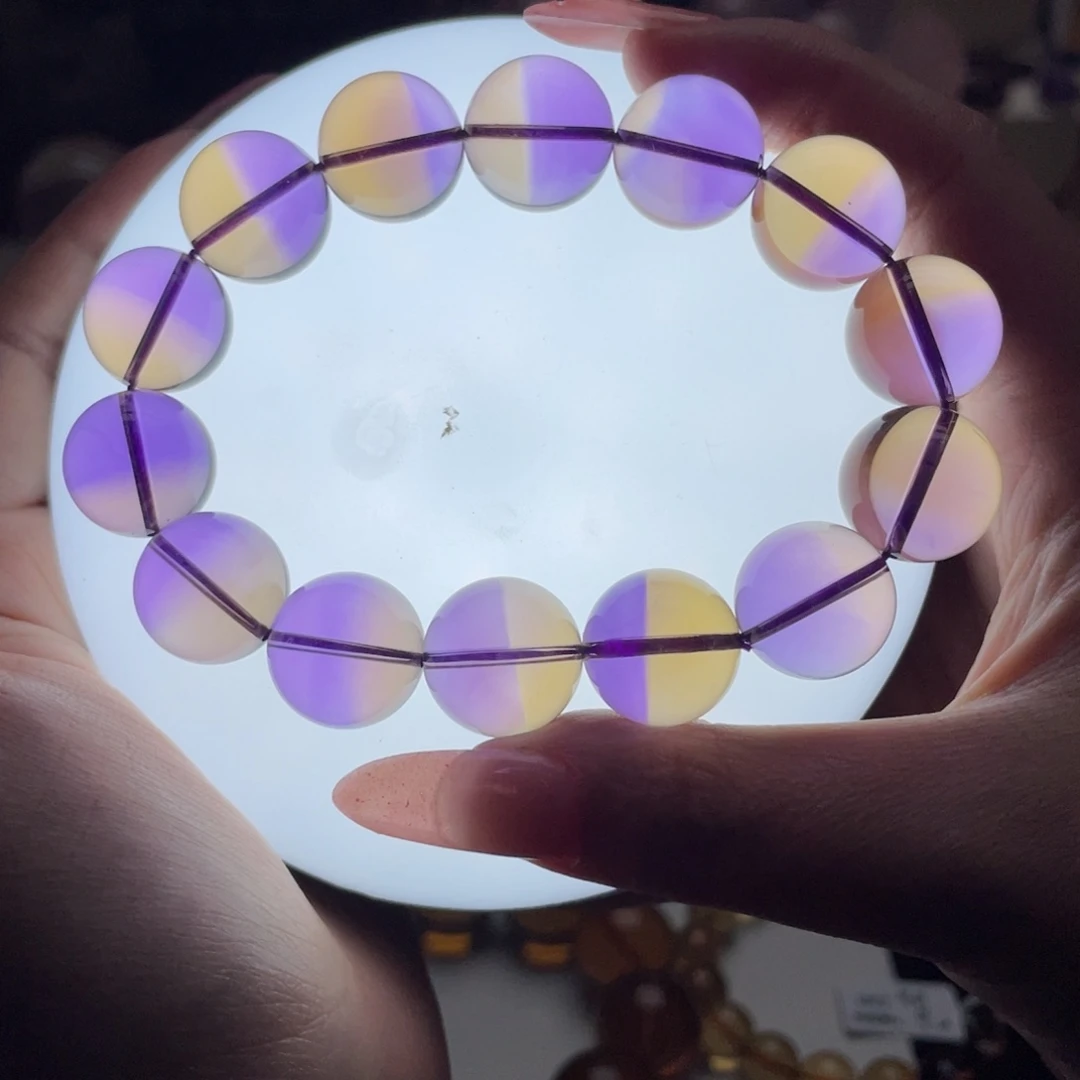 未镶嵌手链水晶紫黄晶15.4mm