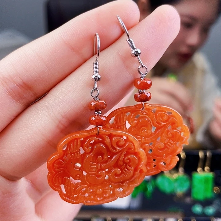 翡翠未镶嵌耳饰饰品